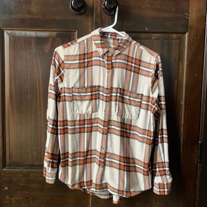 Orange and blue flannel